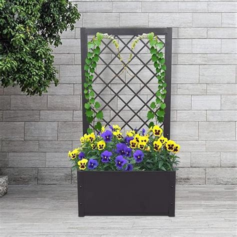 metal planter box with trellis|freestanding planter box trellis.